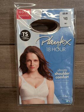 Playtex 18 Hour Bra 4693 Size 34D Ultimate Shoulder Comfort Brand New